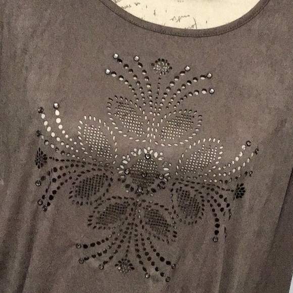 Taupe Tunic with cutout details - Picture 2 of 5